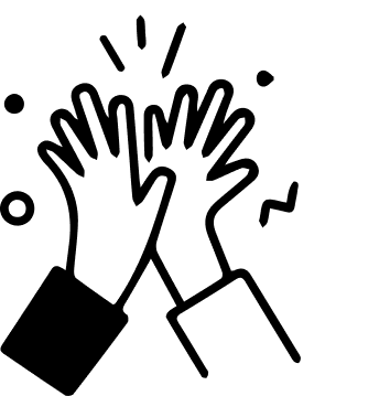 Image shows two hands high five each other